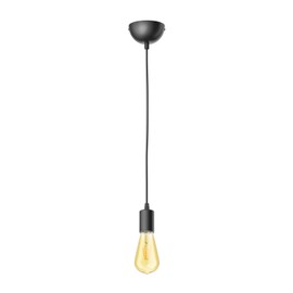ledscom.de Dori Pendant Light Matte Black with E27 Lamp Vintage Retro Gold 3.83 W Extra Warm White 489 lm