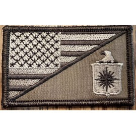 US CIA Flag Patch 3.5 X 2 Inch Hook And Loop - Coyote Brown