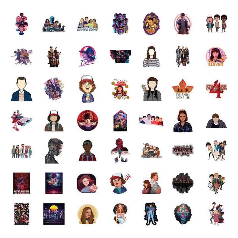 Stranger Things 100 Calcomanias Stickers Serie Contra Agua