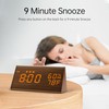 JALL Digital Alarm Clock, with Wooden Electronic LED Time Display,
