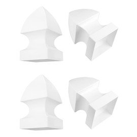 QWORK 4 Pack 5" Vinyl Fence Post Cap in Gothic Style - Outdoor Post Cover for 5" x 5" Vinyl Decks, Patios, Porches, Mailbox Posts, White