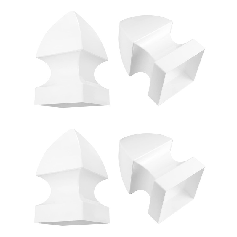 QWORK 4 Pack 5" Vinyl Fence Post Cap in Gothic