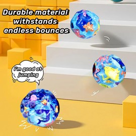 Luckana 6 Pcs of Ocean Moon Balls High Bouncing Balls Moon Shape for Easy Grip and Capture Improved Hand-Eye Coordination Very Good for Kids and Adults Athletic Training and Interactive Games (Ocean)