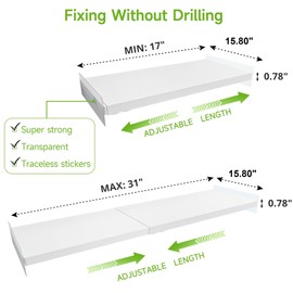 SOFRON Expandable Closet Shelf Organizer, Adjustable Shelves Organizer, Storage Shelving Rack DIY Divider RV Separator for Cabinet Pantry Wardrobe Cupboard Kitchen, 2 Pack, Large