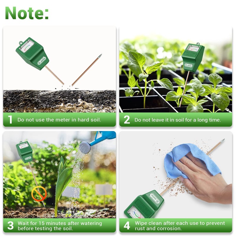 Dr.meter Soil Moisture Meter Tester for Plants, Long Probe Hygrometer