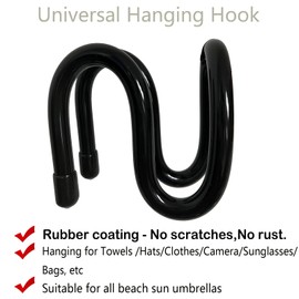 Pmsanzay Portable Beach Umbrella Hanging Hook, Adjustable Travel Hanger Hook for Towels/Hats/Clothes/Camera/Sunglasses/Bags,Fit for Beach,Camping, Patio, Garden, Swimming Pool - No Purse