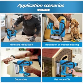 JOVANT Nail Gun Battery Powered, Cordless Nail Gun with 1 * 2.0Ah Li-ion Battery, 20V 2 in 1 Electric Nail Gun with Staple Remover, Cordless Brad Nailer for Upholstery, Carpentry and Woodworking