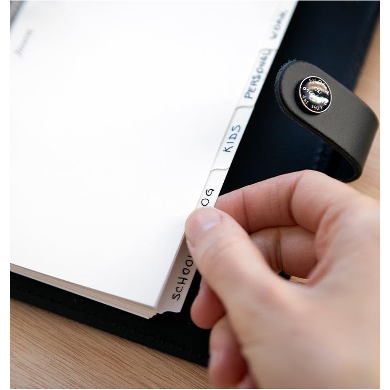 Filofax White Dividers, Personal Size, Cardstock, 7.5-inches Height, B132872