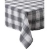 Downview Seersucker Check Cotton Tablecloth 50 x 50 Grey