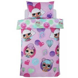 Character Linens L.O.L. Surprise Single Duvet Cover Set with Pillowcase - Reversible Design