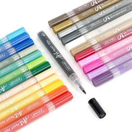 ZEYAR Acrylic Paint Pens, Extra Fine, 24 Colors, Permanent & Waterproof Ink, AP Certified, Works on Rock, Wood, Glass, Metal, Ceramic and Non porous Surfaces (24 Colors)