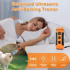 Dog Bark Deterrent Device, Ultrasonic Anti-Barking Trainer, Safe & Effective Portable Bark Control for Dogs Indoor & Outdoor Use, Long Distance Ultrasonic Stop Barking Neighbors Dog