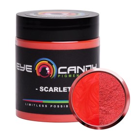 Eye Candy Pigments Premium Red Mica Powder - Scarlet (25gr) - for Epoxy, Resin, Soap, Paint, Woodworking, Acrylic Pouring, Bath Bombs, Fishing Lures - DIY Arts and Crafts Additive