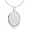 Vinani 2AMB-S Oval Locket Shiny with Snake Chain 925 Sterling