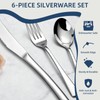 6-Piece Silverware Set Stainless Steel Flatware Set Service for 2