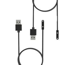 LEMLIN Smartwatch Ladekabel Magnetisch, 2 Stück Universal Smart Watch Ladekabels(Schwarz), Ladekabel Smartwatchs Magnetisch 2 Polig,Polig Pitch 2,8 mm, Smartwatch Zubehör