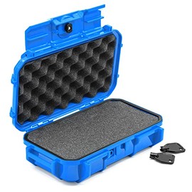 Seahorse 56 Portable Waterproof Hard Protective Micro Case with Pick and Pluck Foam - Mil Spec / USA Made / IP67 Waterproof / Lockable / Airtight / Smell Proof - for Hand Tools, Hobby Tools (Blue)