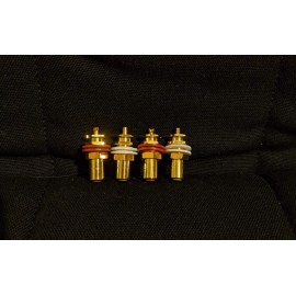 CMC 4pcs High End RCA Socket Jack Solid Brass Gold Plated Audio HIFI up to 5mm Panel