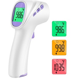 No-Touch Thermometer for Adults and Kids, Digital Thermometer with Fever Alarm, Fast Accurate Results, Easy for All Ages, FSA Eligible (Purple)