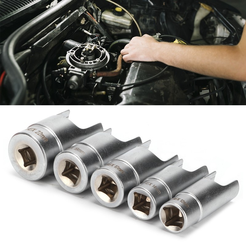 3/8inD Elbow Connector Socket Set Fitting Kit Chrome Alum Car