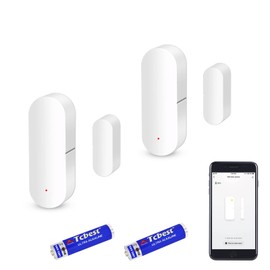 WiFi Door Sensor, Smart Window Contact Sensor for Home Security, Wireless Window Door Sensor Alarm Compatible with Alexa and Google Assistant 2 Pack