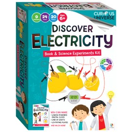 Hinkler Curious Universe Kids: Discover Electricity - Book & Science Experiments Kit, STEM Education Kits, Create Electrical Circuits, Includes 20 Pieces, Hinkler Science & Physics Kit for Kids