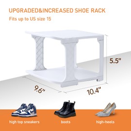 HHK HenHaoKan 5 Tiers Shoe Rack Organizer for Closet Shoe Holder Storage Narrow Plastic Vertical, Free Standing Shoe Rack Shelf for Entryway Stackable Stability DIY, Grey