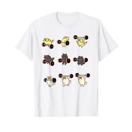 Weight Lifting Cat Tshirt Funny GYM Gift Tee T-Shirt for Men Women