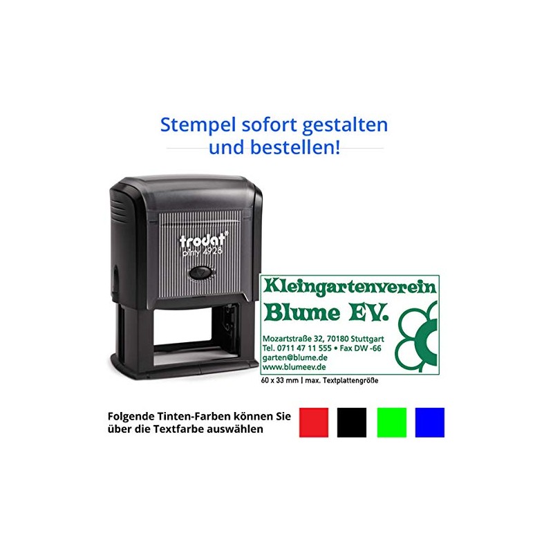 Trodat Printy 4928 Stamp (60 x 33 mm) for 9