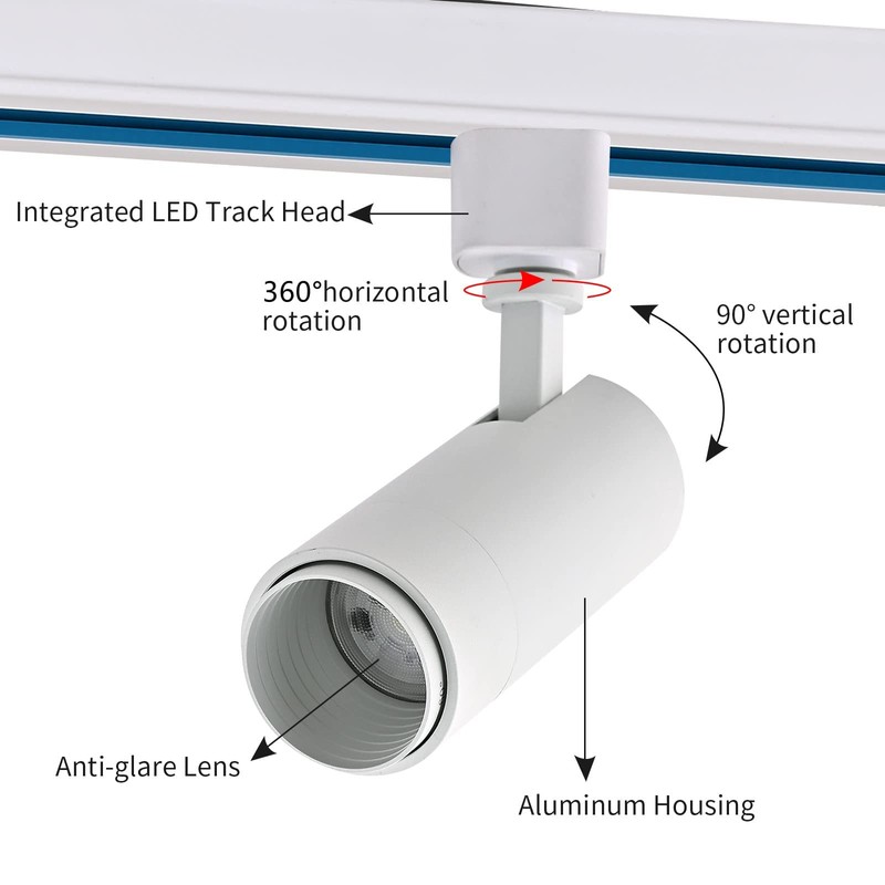 Ajbvp 5-Color LED Track Lighting Heads 12W Dimmable,Adjustable Beam Degree15°/24°/36°/45°/60°,2700K/3000K/3500K/4000K/5000K,Single