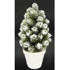 Artificial Mini Christmas Tree with Snow in a Pot Made