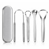4 Pieces Stainless Steel Tongue Scraper for Daily Oral Care