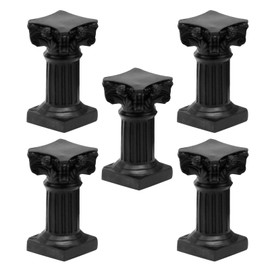 Saihisday 5Pcs Mini Roman Pillar Greek Columns, Greek Statues Decor, Resin Artistic Ornament for Wedding Table Decoration Micro Landscape Yard(Black)