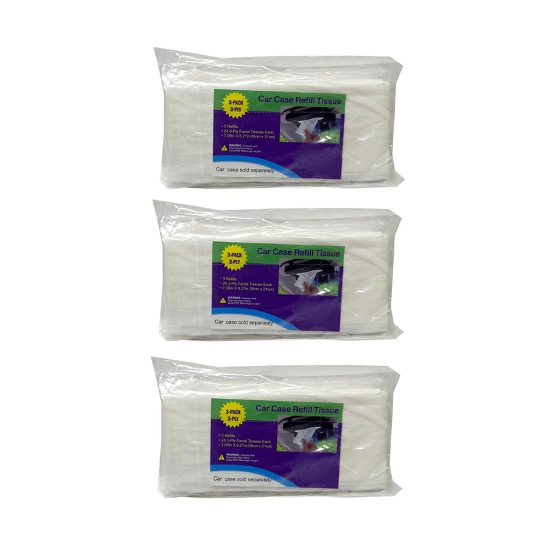 Car Case Visor Facial Tissues Refill 3 Ply Tissue Wipes