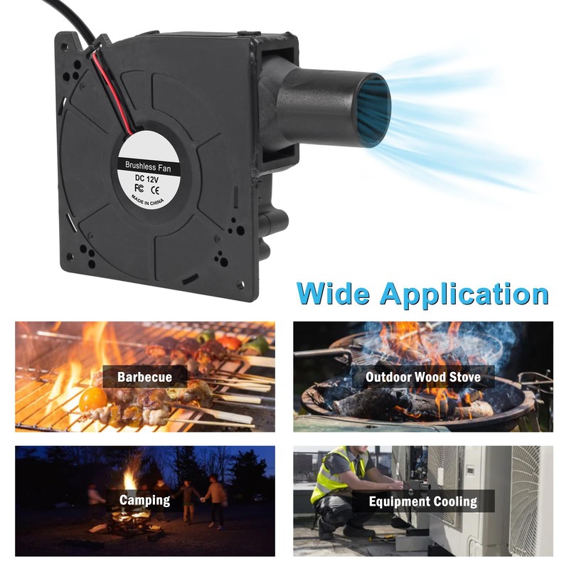 120mm 12V BBQ Blower Fan ,120mm x 32mm Dual Ball