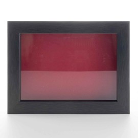 Charcoal 5x7 Small Shadow Box Picture Wooden Frame with Red Acid-Free Backing UV Acrylic & Hanging Hardware - with 3/4" Usable Depth - Great Magazine Display Frame Shadowbox