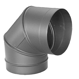 M G Duravent 7DBKE90 7 Inch Durablack 24ga Welded Black Stovepipe44; 90 Deg Sectioned44; Nonadjustable Elbow