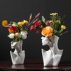 Side Face Portrait Ceramic Vase Living Room Decorative Dried Flower