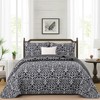 Menghomeus Black Quilt Set Queen Boho Bedspread Coverlet Set 3