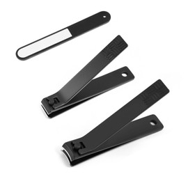 NOVERBEASTE OMLYER Nail & Toenail Clipper Set, Nail Clippers for Thick Ingrown Nails, Ultra Sharp Fingernail & Toenail Cutters for Seniors, Men & Women (Black)