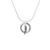 Delight Jewelry Silvertone Lightning Bolt - Wrestling Ring Charm Necklace,