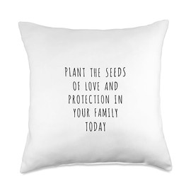 Statement Blend Plant The Seeds of Love and Protection in Your Family Today Throw Pillow, 18x18, Multicolor