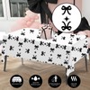 2Pcs Black Bow Plastic Tablecloth Disposable Rectangle Waterproof Table Cover