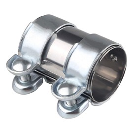 ADPOW Stainless Steel Muffler Band Exhaust Connecting Pipe 55mm