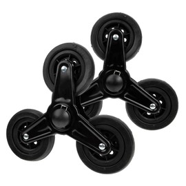 2 ruedas plegables para carrito de compras, accesorios antideslizantes, se instalan fácilmente con soporte de Metal, ruedas negras para escalar