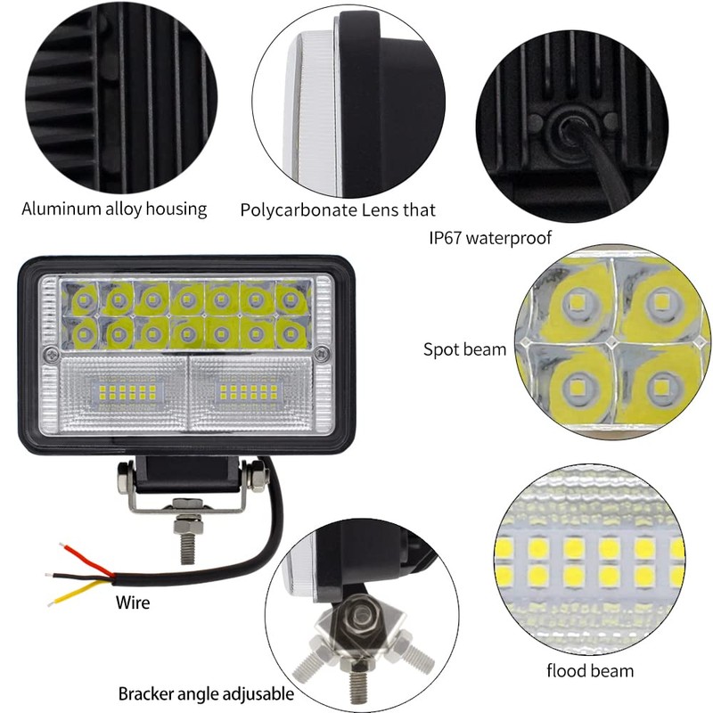 STDYSUN LED Tractor Work Lights 2PCS Approx 6Inch Combo Beam