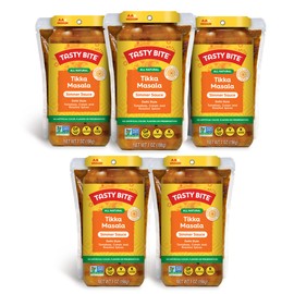Tasty Bite Delhi Style Tikka Masala Simmer Sauce, 7-Ounce 5-Pack, 3-4 Servings Per Pouch, Vegetarian, Kosher, Non GMO