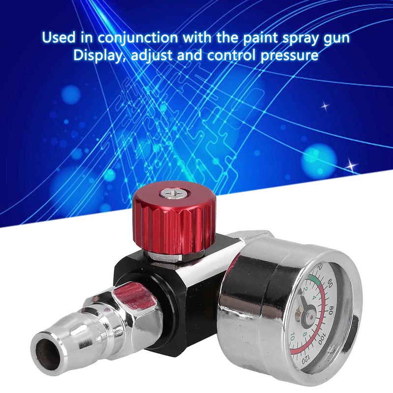 Cryfokt Paint Gun Air Adjusting Regulator, G1/4 Thread, Stainless Steel,