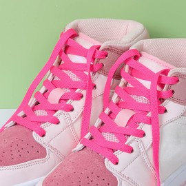 Stepace [2 Pairs Flat Shoe Laces for Sneakers 5/16" Width 30"-72" Length 26 Color Shoelaces Hot Pink 54"(137 cm)
