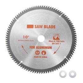 Kozelo Circular Saw Blade - [10-inch x 100 Teeth x 1-inch Arbor] Circular Cutting Blade with 1" to 1/2" Washer Adapter for Woodworking Plastic Use, 0.12-inch Kerf